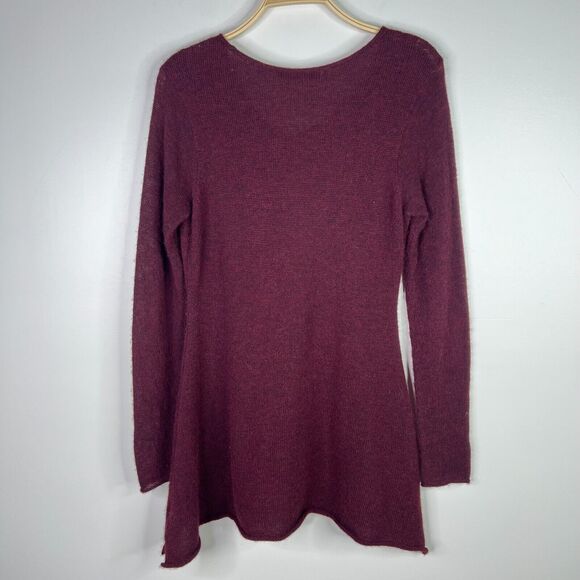 Peruvian Connection Size Medium Alpaca Blend Long Sleeve Maroon Sweater Dress - Picture 2 of 7